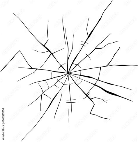 glass crack transparent vector illustration isolated Stock Vector ...