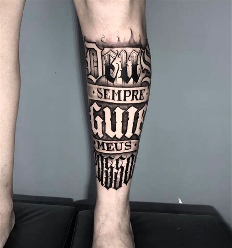 Tatuagem Frases Na Perna Deus Sempre Guia Meus Passos Id Ias De