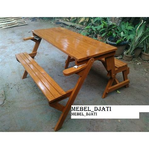 Jual Meja Cafe Lipat Outdoor Kursi Lipat Kafe Kayu Jati Bangku Taman