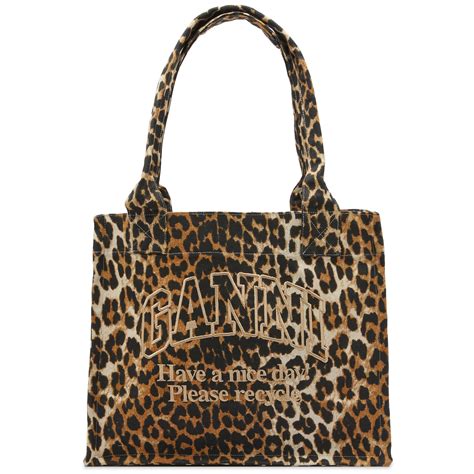 Ganni Large Easy Shopper Print Leopard End