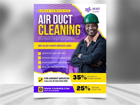 Air Duct Cleaning Flyer Diy Editable Canva Template Printable Social