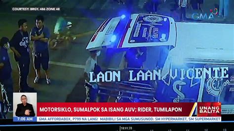 Motorsiklo Sumalpok Sa Isang Auv Rider Tumilapon Ub Video