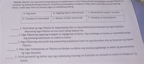 Paki Sagot Po Pls Brainy Ko Po May Kumpletong Sagot Maayos Din Po Na