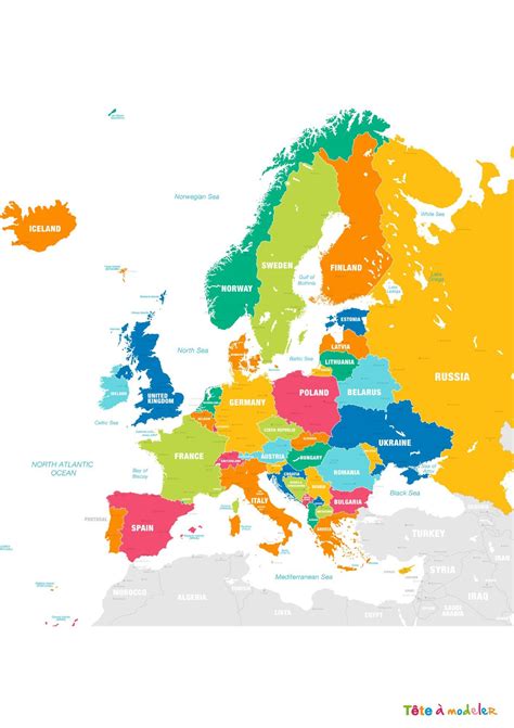 Carte De L Europe Avec Les Pays Et Capitales Imprimer T Te Modeler