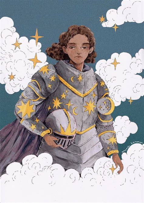 A Drawing Of A Man In Armor With Stars On His Chest And Cape Over His