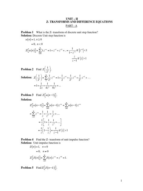 Unit 2 Z Transforms 4 Pdf Mathematical Analysis Mathematical Objects