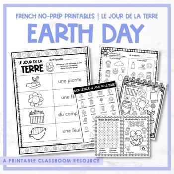 French Earth Day Printables Activity Booklet Le Jour De La Terre