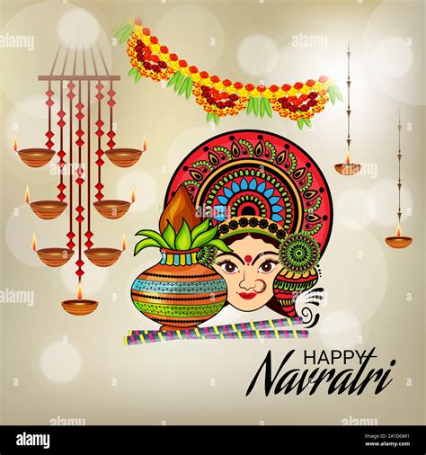 Vector Illustration Of Happy Navratri Celebration Abstract Background ...