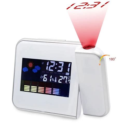 LCD Digital Projection Alarm Clock With Weather Station Nixie Projector ...