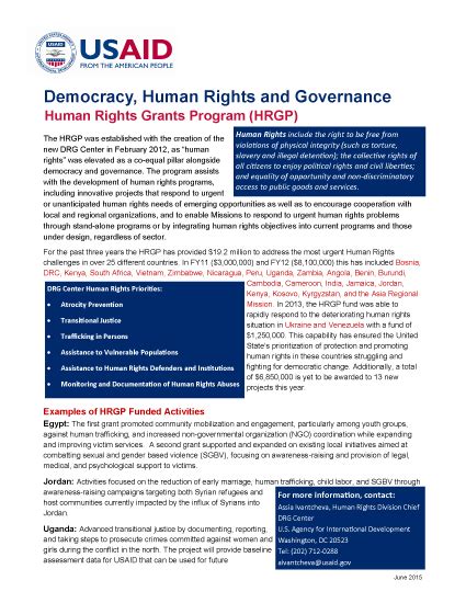 Human Rights Grants Program (HRGP) Overview | Archive - U.S. Agency for ...