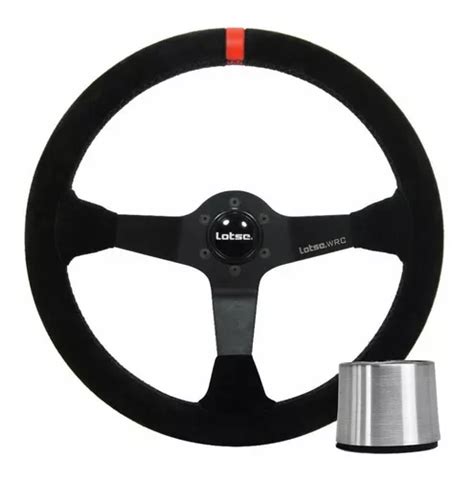 Volante Esportivo Lotse Wrc Camurça Preto Cubo Fusca Bras