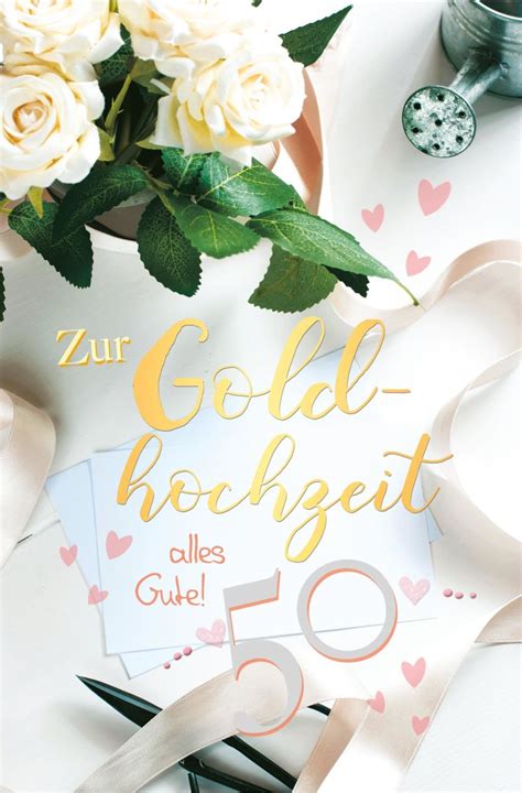 Goldhochzeit Hochzeitstag Gl Ckwunschkarte Im Format X