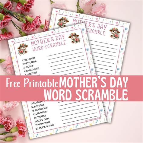 Free Printable Mother S Day Word Scramble Our Happy Corner