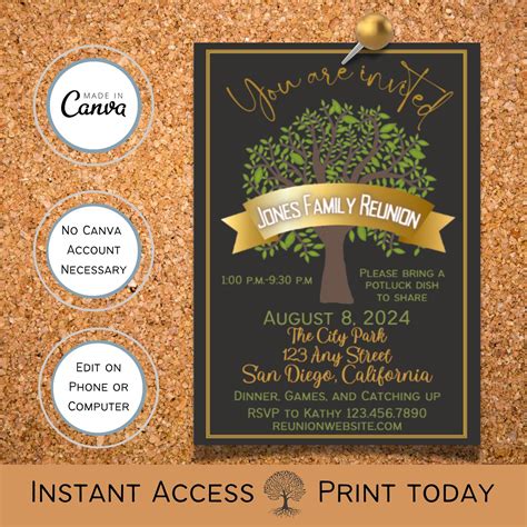 Family Reunion Invitation Editable Family Reunion - Etsy