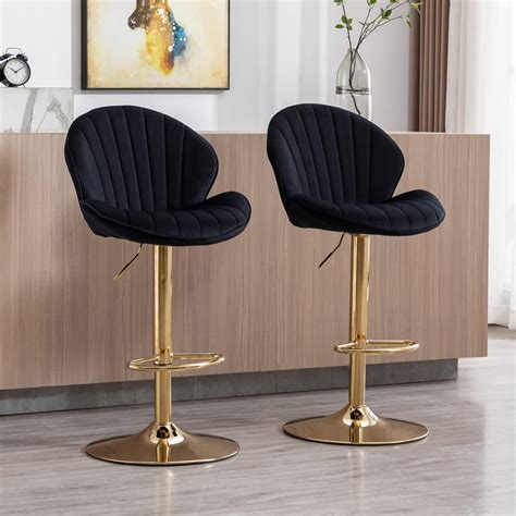 Wahson Velvet Bar Stools Set Of Breakfast Bar Chairs With Backrest