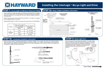 Hayward Colorlogic Lights Installation Manual Manualzz