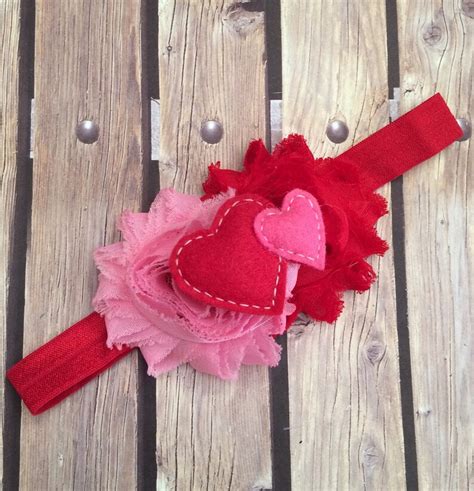 Valentines Headband Red And Pink Headband Heart Headband Etsy