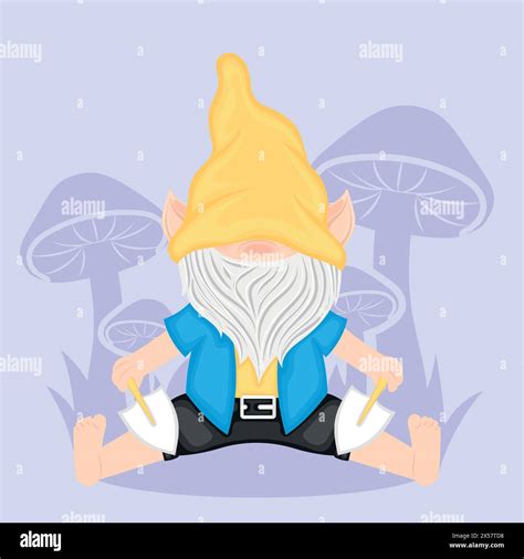 Cute Garden Gnome Character Cartoon Vector Stock Vector Image Art Alamy