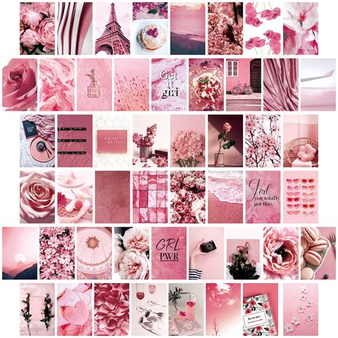 Buy Wall Collage Kit Aesthetic Pictures Dusty Pink Photo Collage Kit For Wall Aesthetic 50