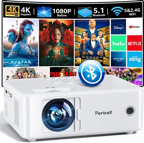 Proyector con Bluetooth 5G proyector de películas nativo 1080P