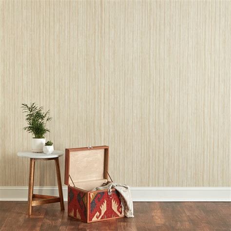 Tempaper Grasscloth Striped Vinyl Peel Stick Wallpaper Double Roll