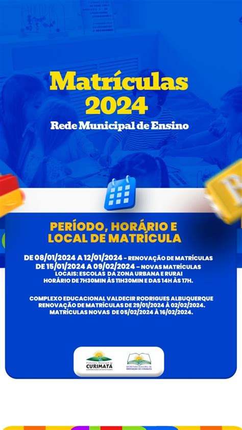 Rede municipal de ensino de Curimatá divulga calendário para renovações