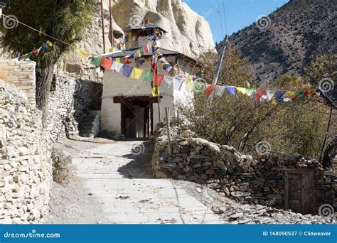 Chorten Of Village Ghemi , Upper Mustang Trekking, Nepal. Royalty-Free ...