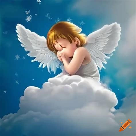 Sleeping Angel On A Heavenly Cloud