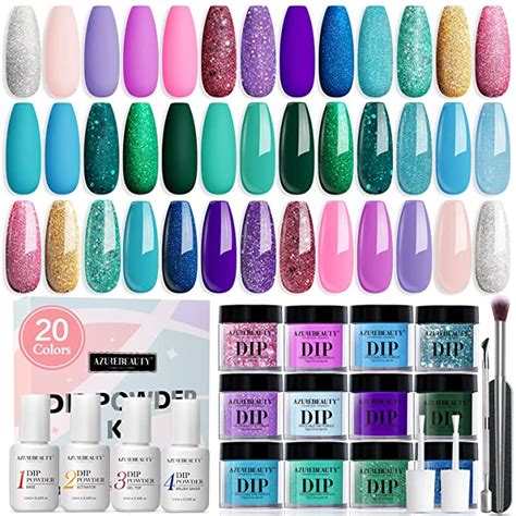 AZUREBEAUTY 29 Pieces Dip Powder Nail Kit Starter Mermaid Series