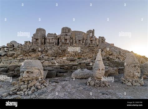 Ancient Nemrut mountain on a sunset Stock Photo - Alamy