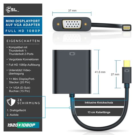 Csl Full Hd Mini Displayport Zu Vga Adapter Kaufland De