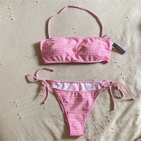 Victoria S Secret Swim Victorias Secret Cheeky Pink Gingham Bikini Poshmark