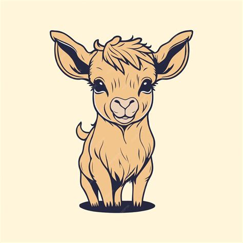 Premium Vector Cute Goat Cartoon Character Comic Style Illustration