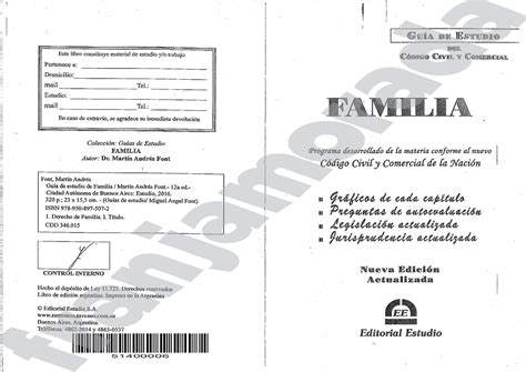 Guia De Estudio De Familia Actualizada Imprimir Derecho De Familia Y