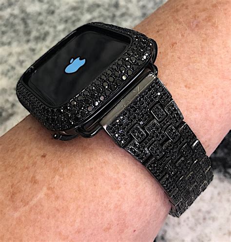 High End Style Black Gold Lab Diamond Apple Watch Band And Or Etsy