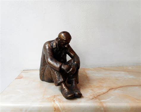 Home Sculpturerealistic Sculpture Of A Sad Manbronze Etsy