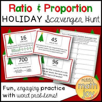 Ratio Proportion Holiday Scavenger Hunt By Middle Math Joy Tpt