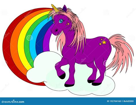 Mi Unicornio Violeta Stock De Ilustración Ilustración De Muchacha