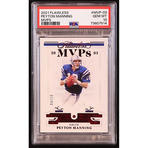 Peyton Manning 2021 Panini Flawless MVPs 11 04 10 PSA 10 Pristine