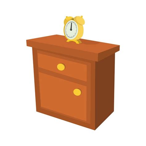 Nightstand With A Clock Cartoon Icon Vector Art At Vecteezy