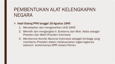 Hasil Sidang Ppki Tanggal 18 Agustus 1945 Berbagi Informasi