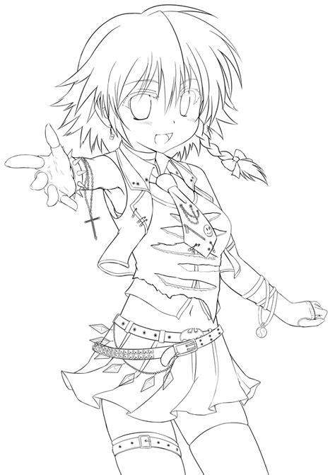 Anime Punk Girl Coloring Pages