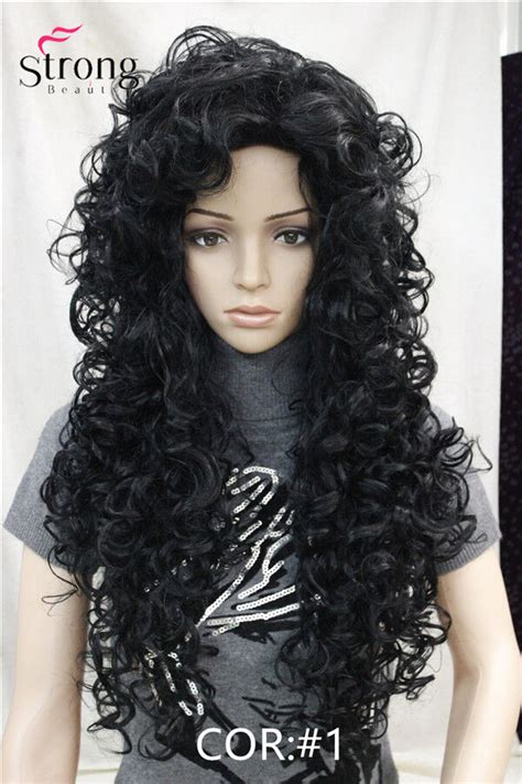 Strongbeauty Long Curly Red Black Full Synthetic Wig Cosplay Womens