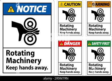 Danger Sign Rotating Machinery Keep Hands Away Stock Vector Image Art