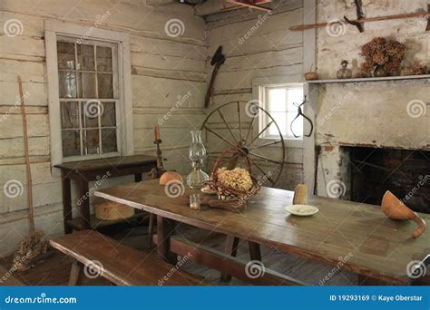 Old Log Cabin Interior stock image. Image of building - 19293169