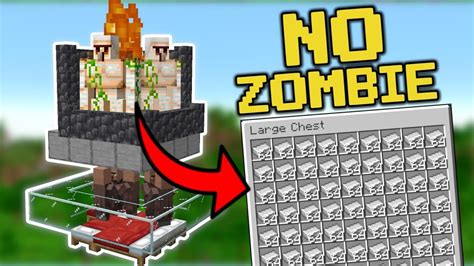 Minecraft How To Make An Iron Farm Without A Zombietutorial Youtube