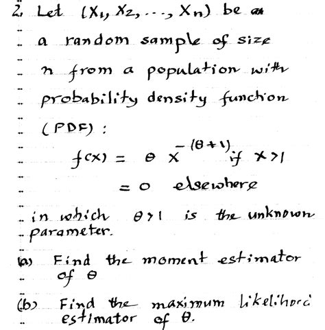 Solved Ls Let X1x2xn Be An A Random Sample Of Size N