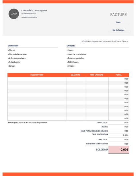 Modèle Facture Word Gratuit Tout Degorgement