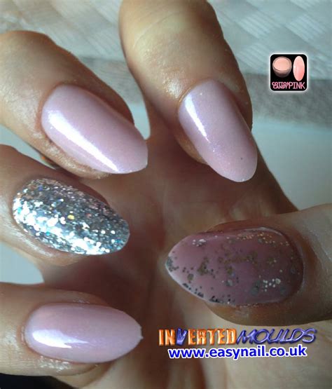 Cotton Candy Pink Acrylic With Silver Glitter Inverted Moulds By Cheryl