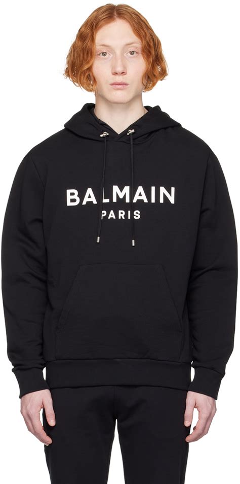 Balmain Black Printed Hoodie Balmain